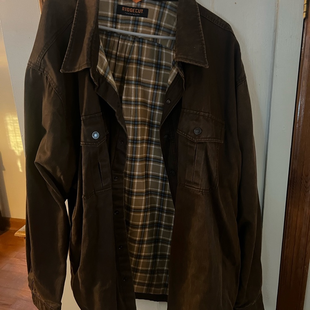 Ridgecut Toughwear Men's 3XL Flannel Lined Snap  Faux Leather Shackle Jacket
